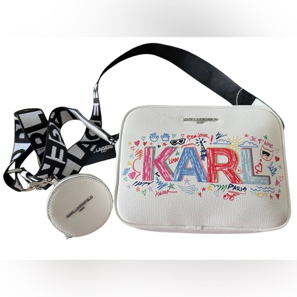 Karl Lagerfeld Handbags - Karl Lagerfeld Paris Maybelle Karl Letter White Crossbody